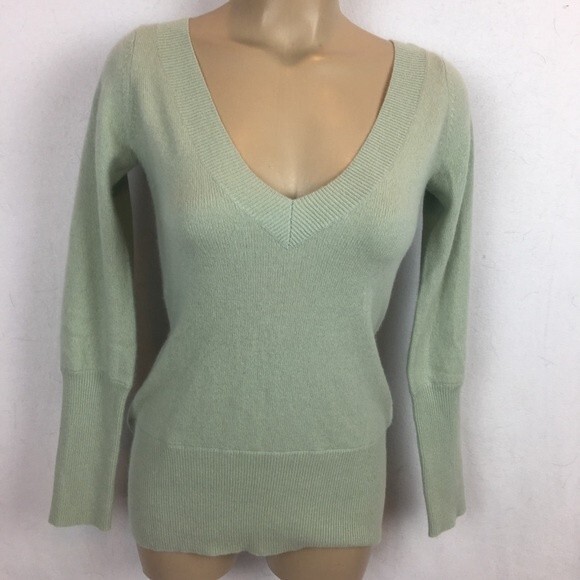 Arden B 100% Cashmere Pistachio Green Long Sleeve sweater S - Picture 9 of 9